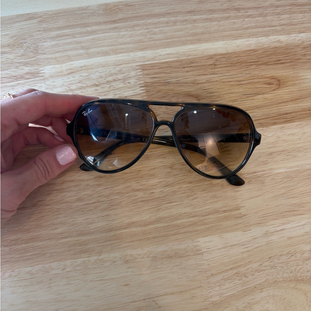 Ray-Ban Black Frame Sunglasses with Brown Lenses